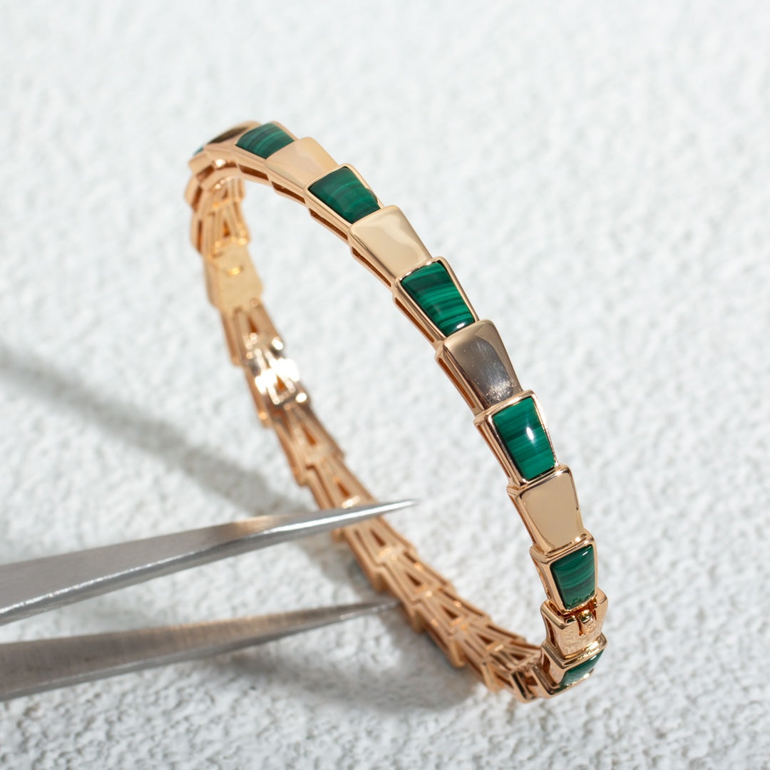 [⭐Veyra]SERPENTI BRACELET PINK GOLD MALACHITE