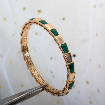 [⭐Veyra]SERPENTI BRACELET PINK GOLD MALACHITE