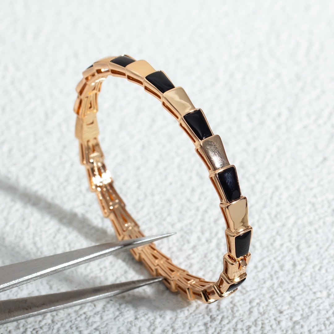 [⭐Veyra]SERPENTI BRACELET PINK GOLD ONYX