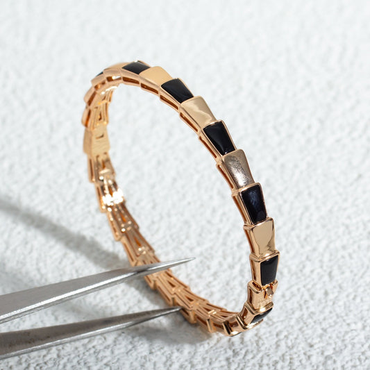 [⭐Veyra]SERPENTI BRACELET PINK GOLD ONYX