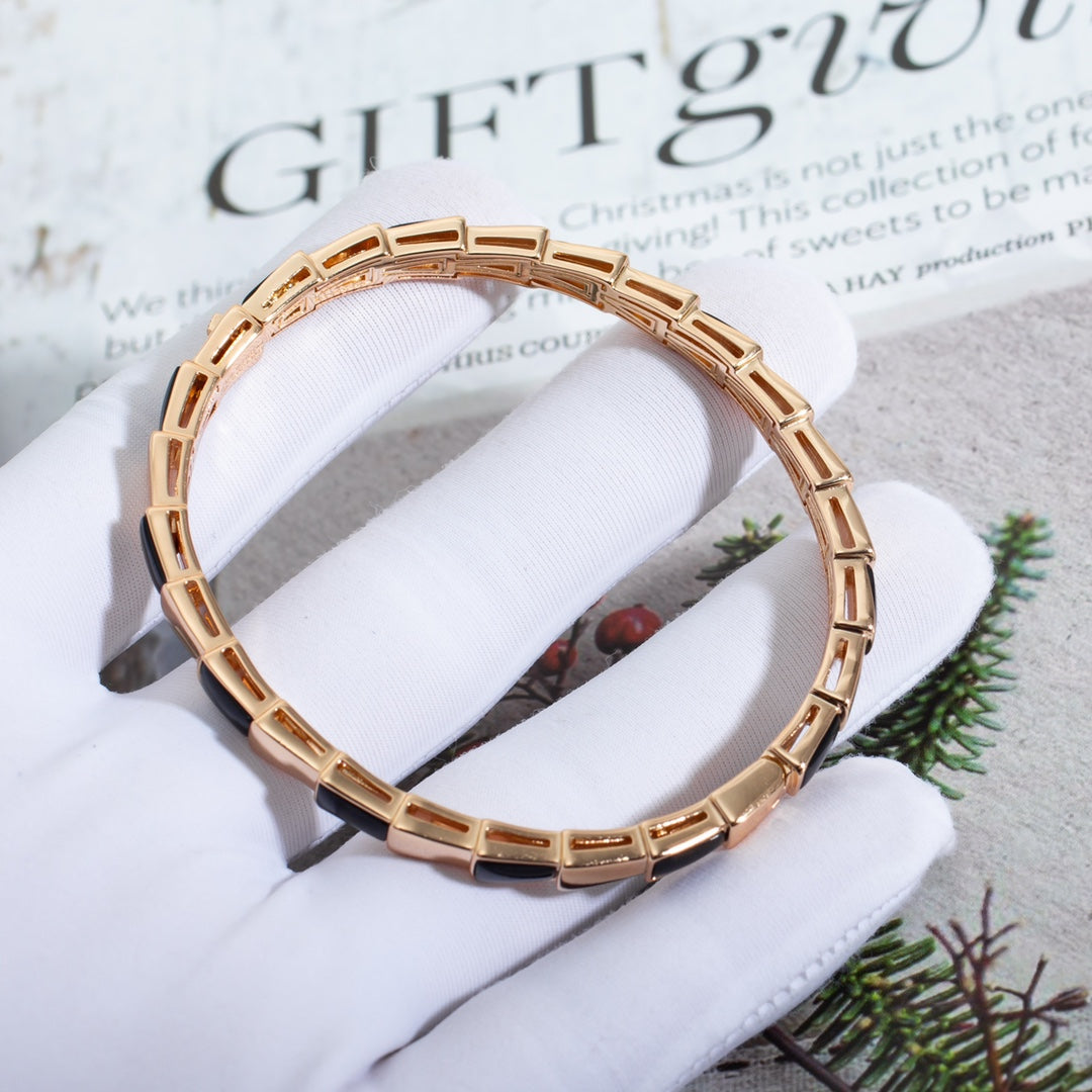 [⭐Veyra]SERPENTI BRACELET PINK GOLD ONYX