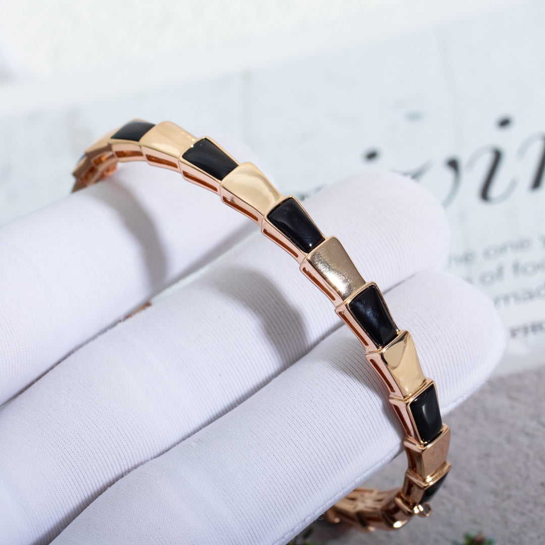 [⭐Veyra]SERPENTI BRACELET PINK GOLD ONYX