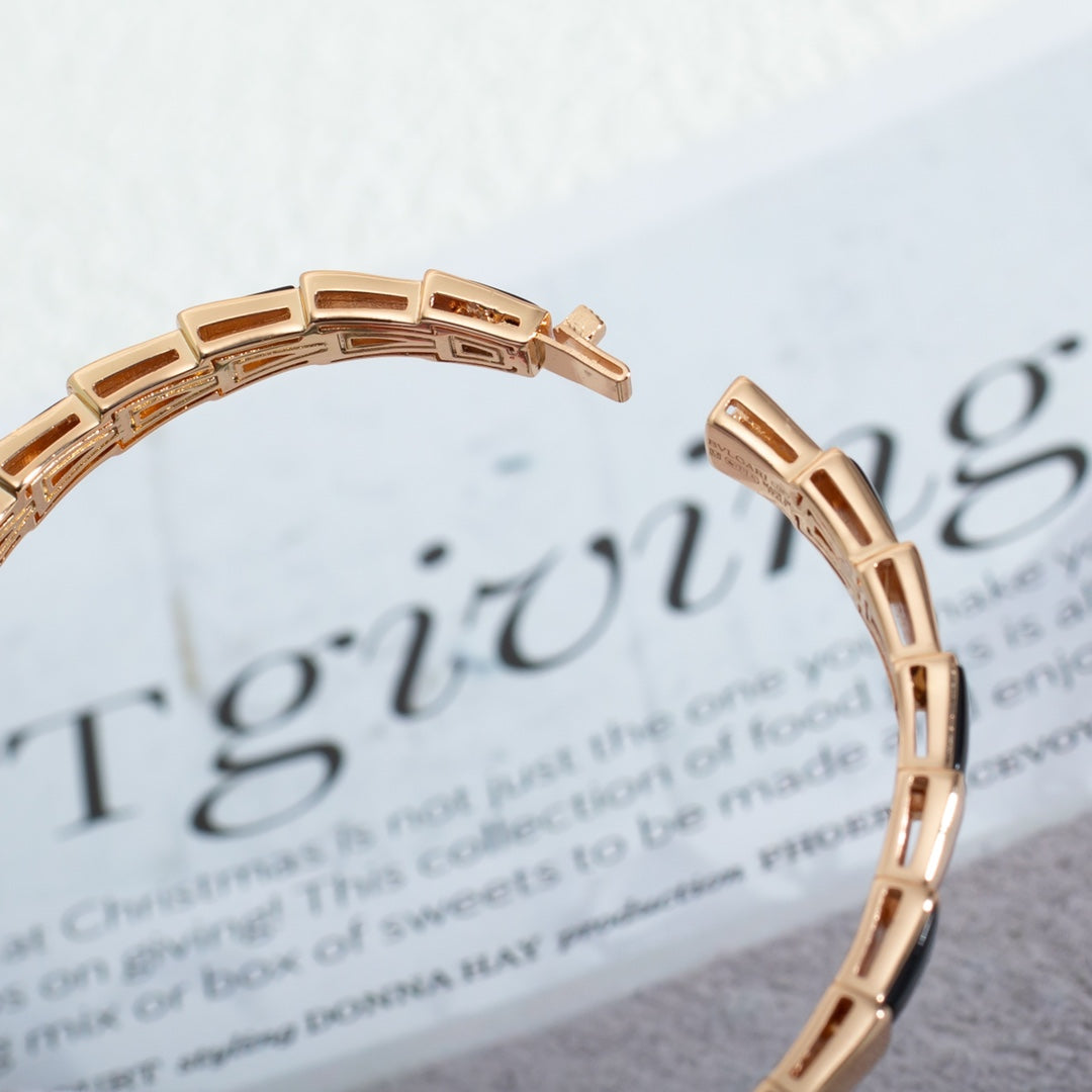 [⭐Veyra]SERPENTI BRACELET PINK GOLD ONYX