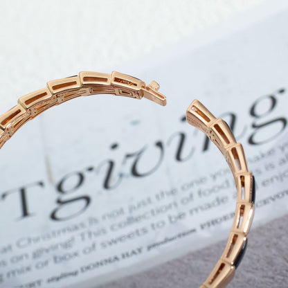 [⭐Veyra]SERPENTI BRACELET PINK GOLD ONYX