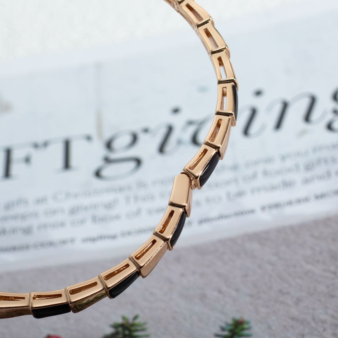 [⭐Veyra]SERPENTI BRACELET PINK GOLD ONYX