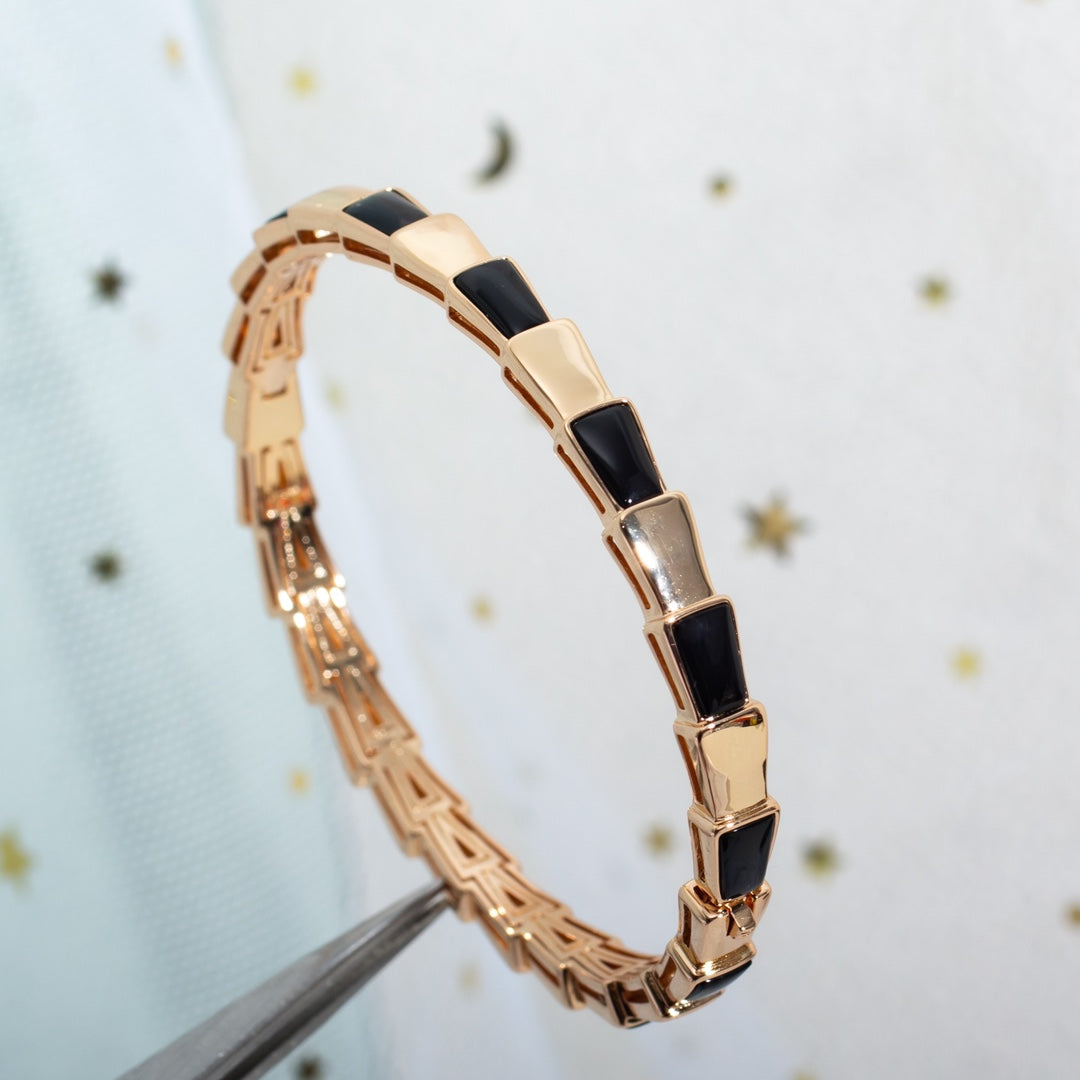 [⭐Veyra]SERPENTI BRACELET PINK GOLD ONYX
