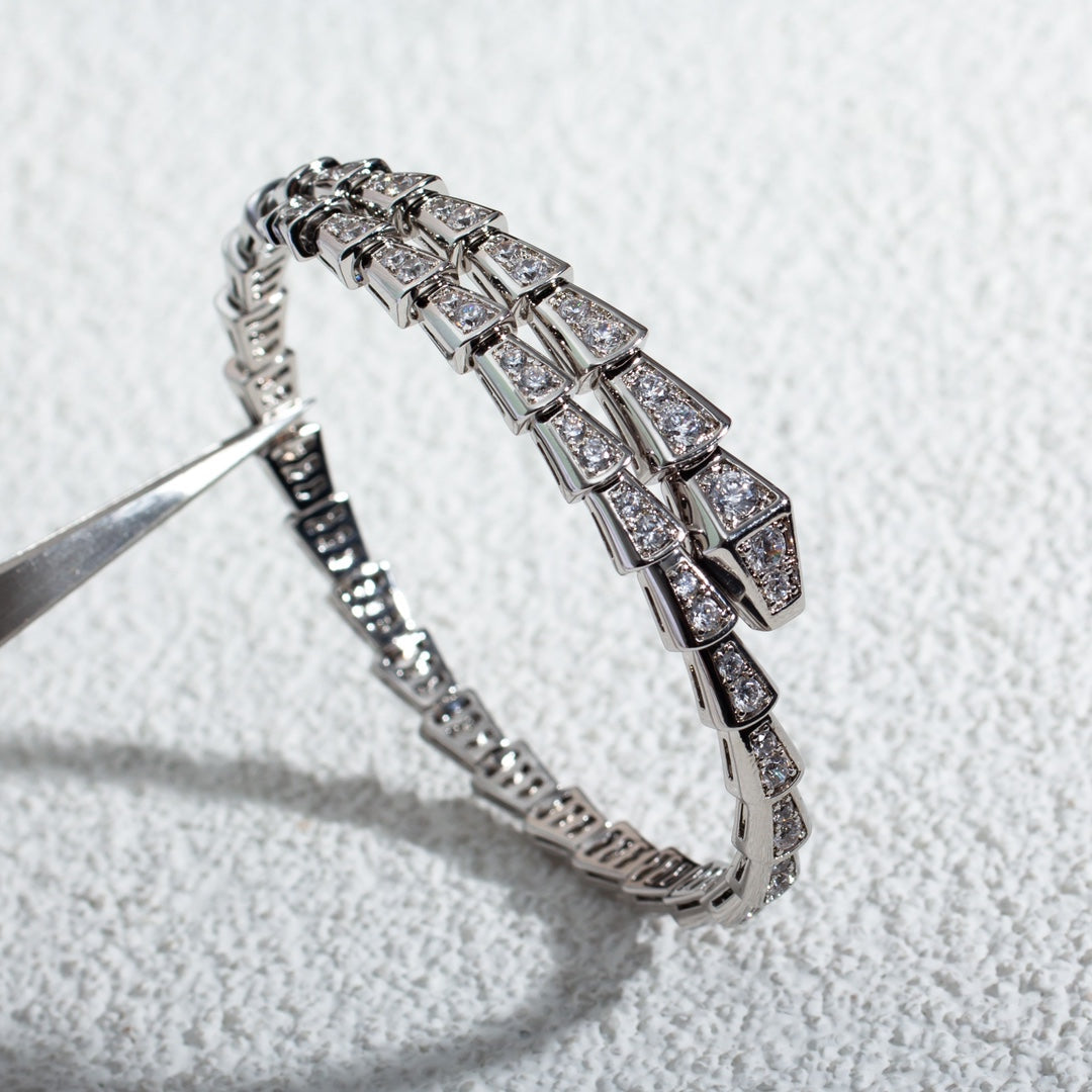 [⭐Veyra]SERPENTI BRACELET 6MM SILVER DIAMOND