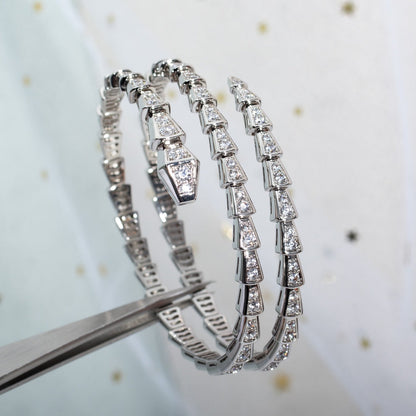 [⭐Veyra]SERPENTI BRACELET SILVER DIAMOND DOUBLE ROW