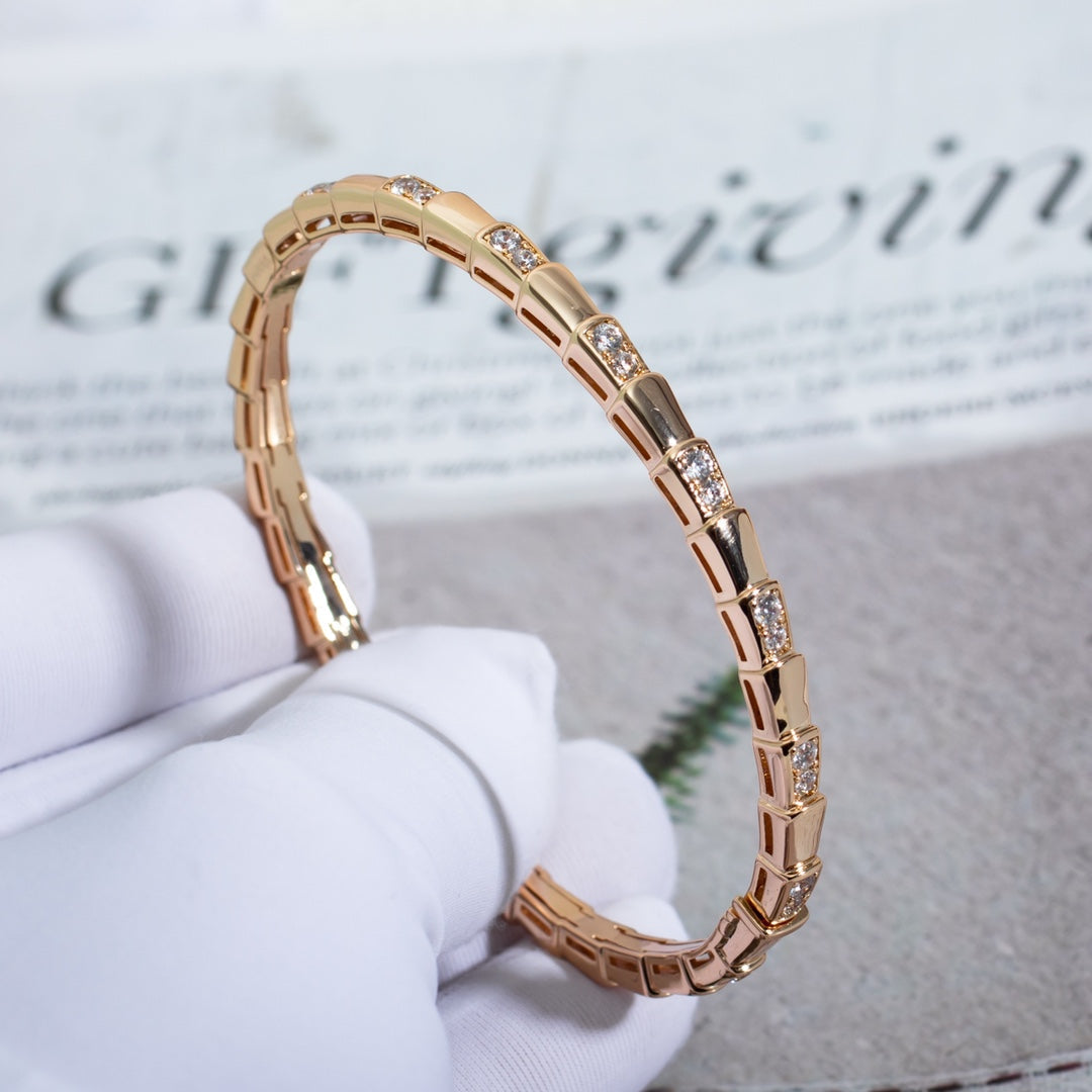 [⭐Veyra]SERPENTI SMALL BRACELET PINK GOLD DIAMOND
