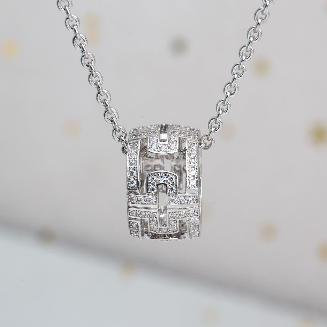 [⭐Veyra]PARENTESI NECKLACE SILVER DIAMOND