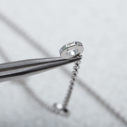 [⭐Veyra]PARENTESI NECKLACE SILVER DIAMOND
