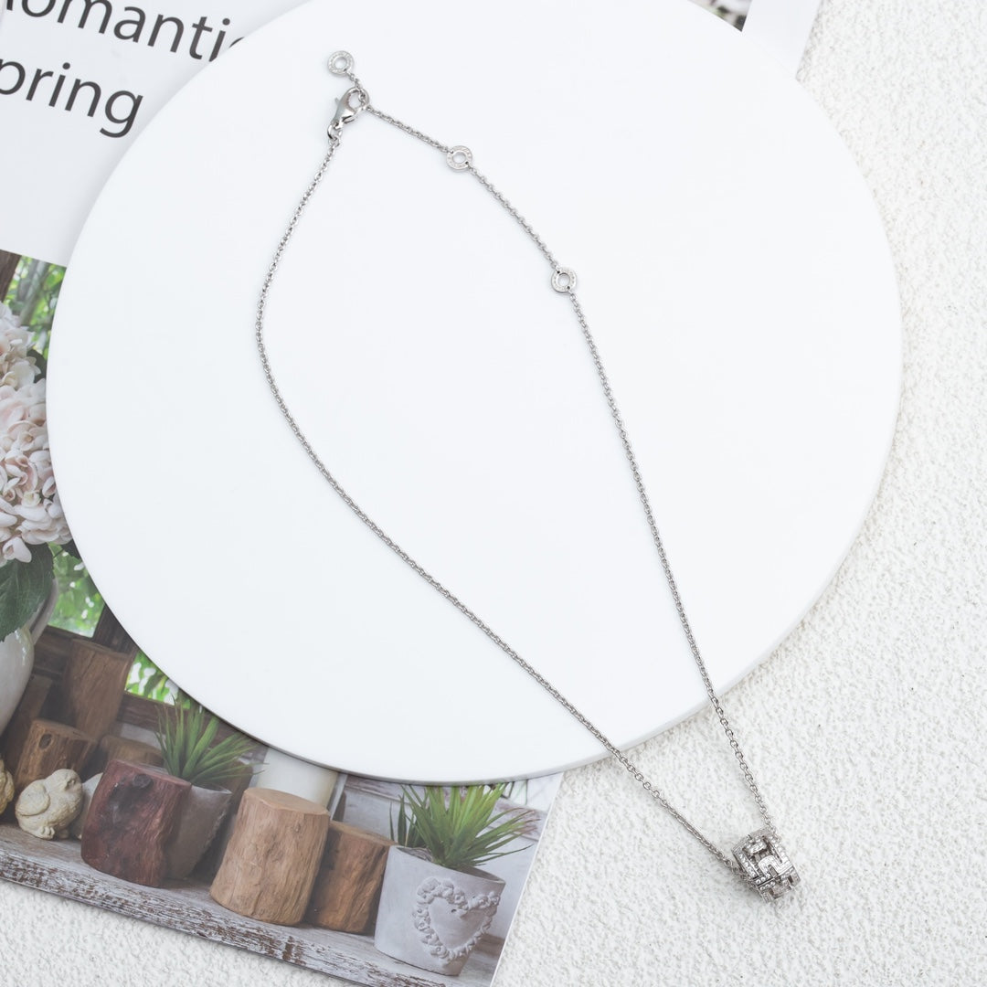 [⭐Veyra]PARENTESI NECKLACE SILVER DIAMOND