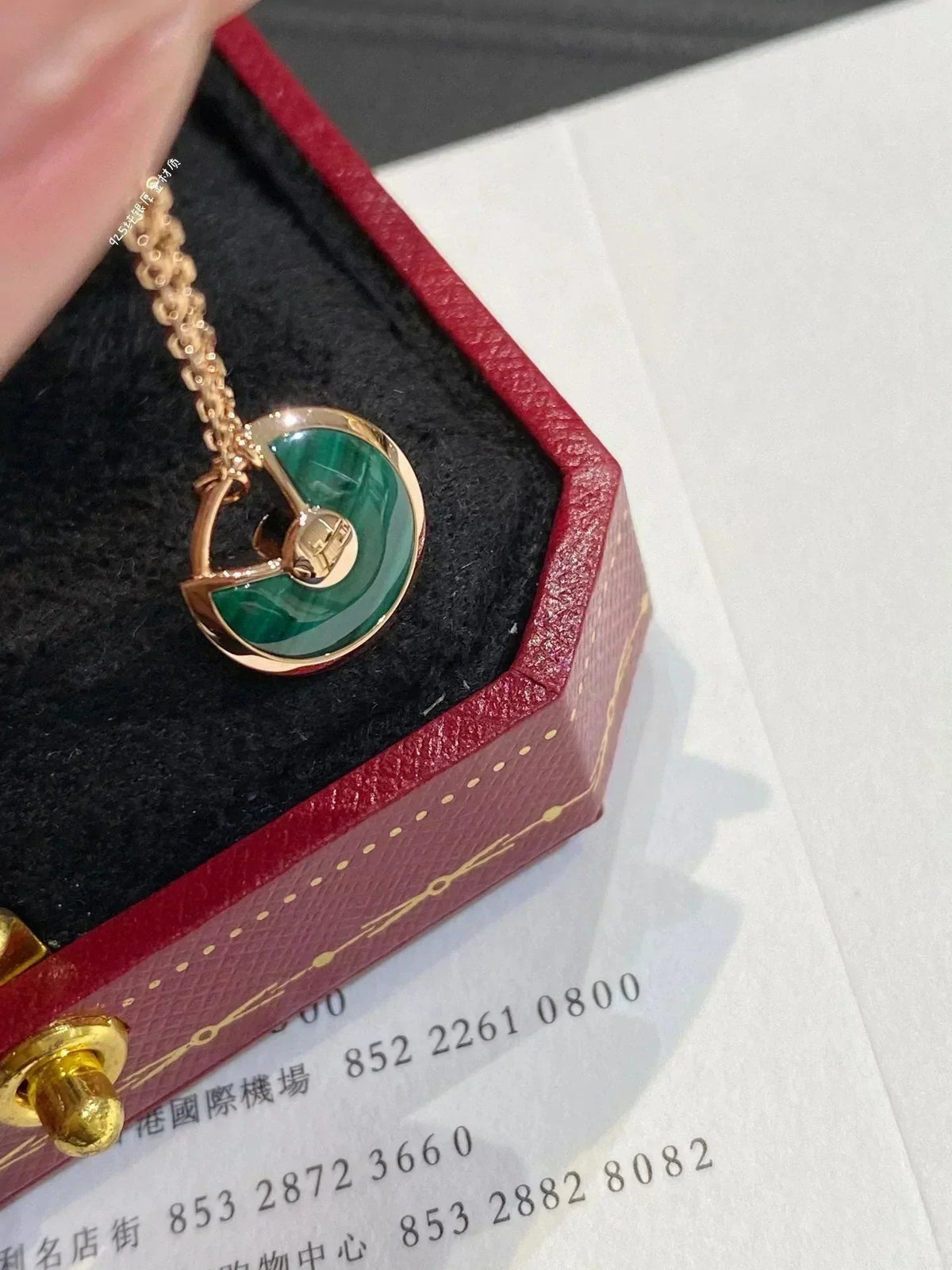 [⭐Veyra]AMULETTE ROSE GOLD MALACHITE NECKLACE