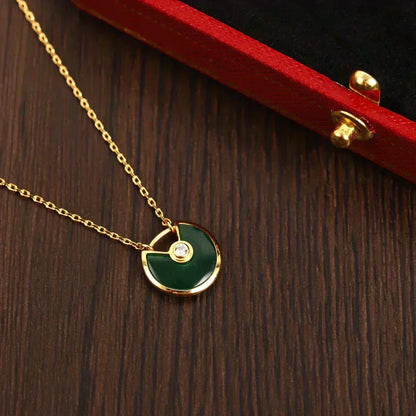 [⭐Veyra]AMULETTE GOLD MALACHITE NECKLACE
