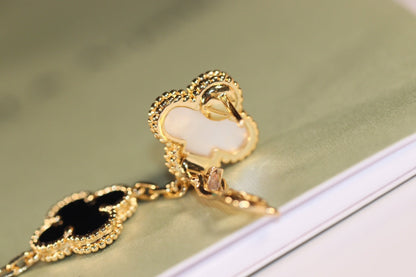 [⭐Veyra]CLOVER EARRINGS GOLD ONYX MOP 3 MOTIF