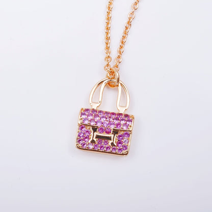 [⭐Veyra]CONSTANCE PEDANT PURPLE DIAMOND NECKLACE