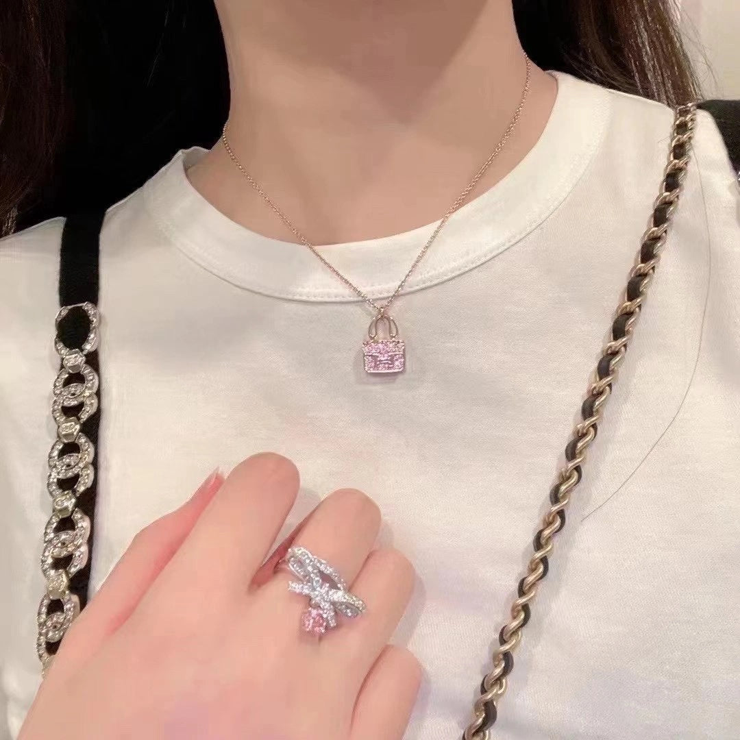 [⭐Veyra]CONSTANCE PEDANT PURPLE DIAMOND NECKLACE
