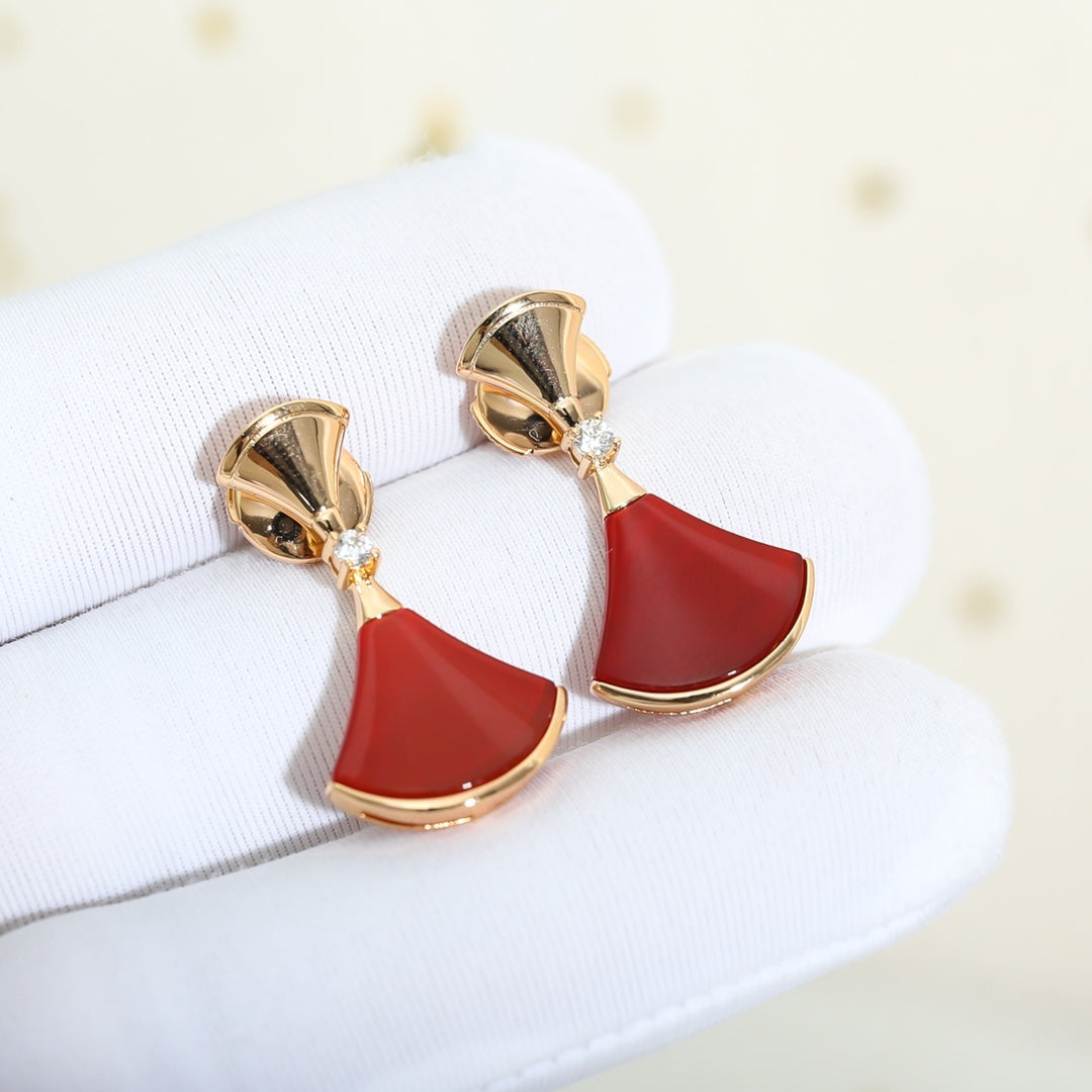 [⭐Veyra]DREAM Carnelian PINK GOLD EARRINGS