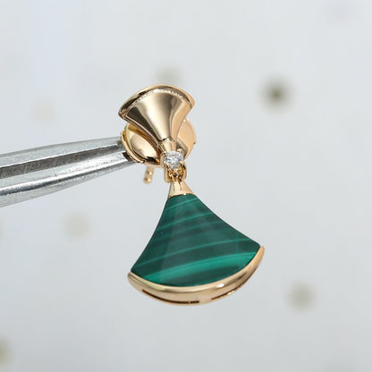 [⭐Veyra]DREAM MALACHITE PINK GOLD EARRINGS
