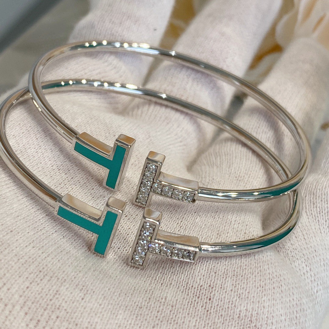 [⭐Veyra Jewels]T BRACELET 1.8MM TURQUOISE DIAMOND