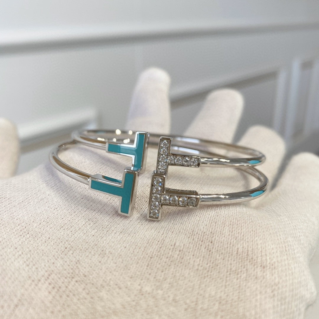 [⭐Veyra Jewels]T BRACELET 1.8MM TURQUOISE DIAMOND