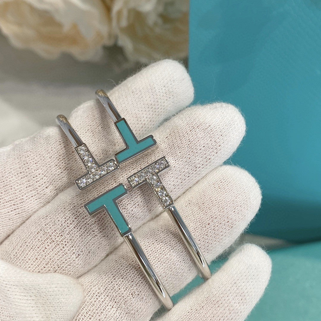 [⭐Veyra Jewels]T BRACELET 1.8MM TURQUOISE DIAMOND