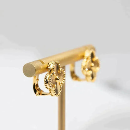 [⭐Veyra]CLOVER MEDIUM 1 MOTIFS LASER EARRINGS