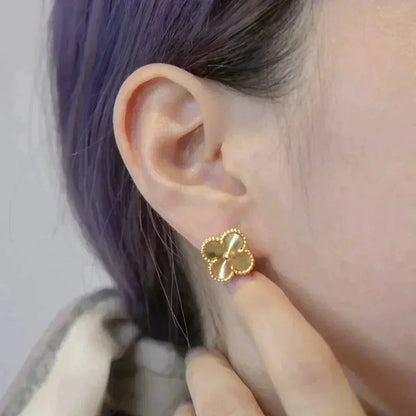 [⭐Veyra]CLOVER MEDIUM 1 MOTIFS LASER EARRINGS