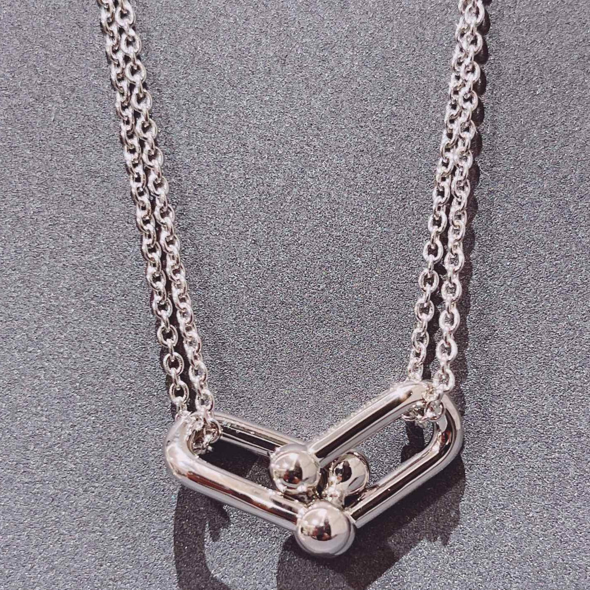 [⭐Veyra Jewels]HARDWEAR DOUBLE LINK PEDANT SILVER NECKLACE