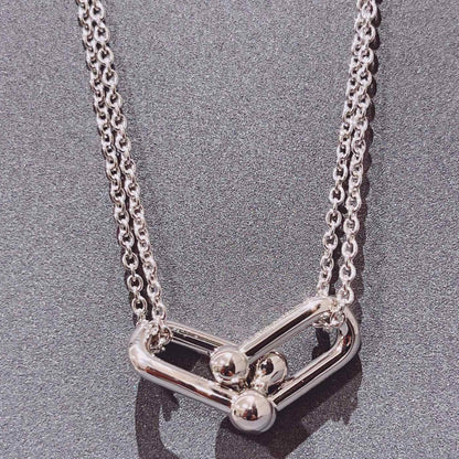 [⭐Veyra Jewels]HARDWEAR DOUBLE LINK PEDANT SILVER NECKLACE