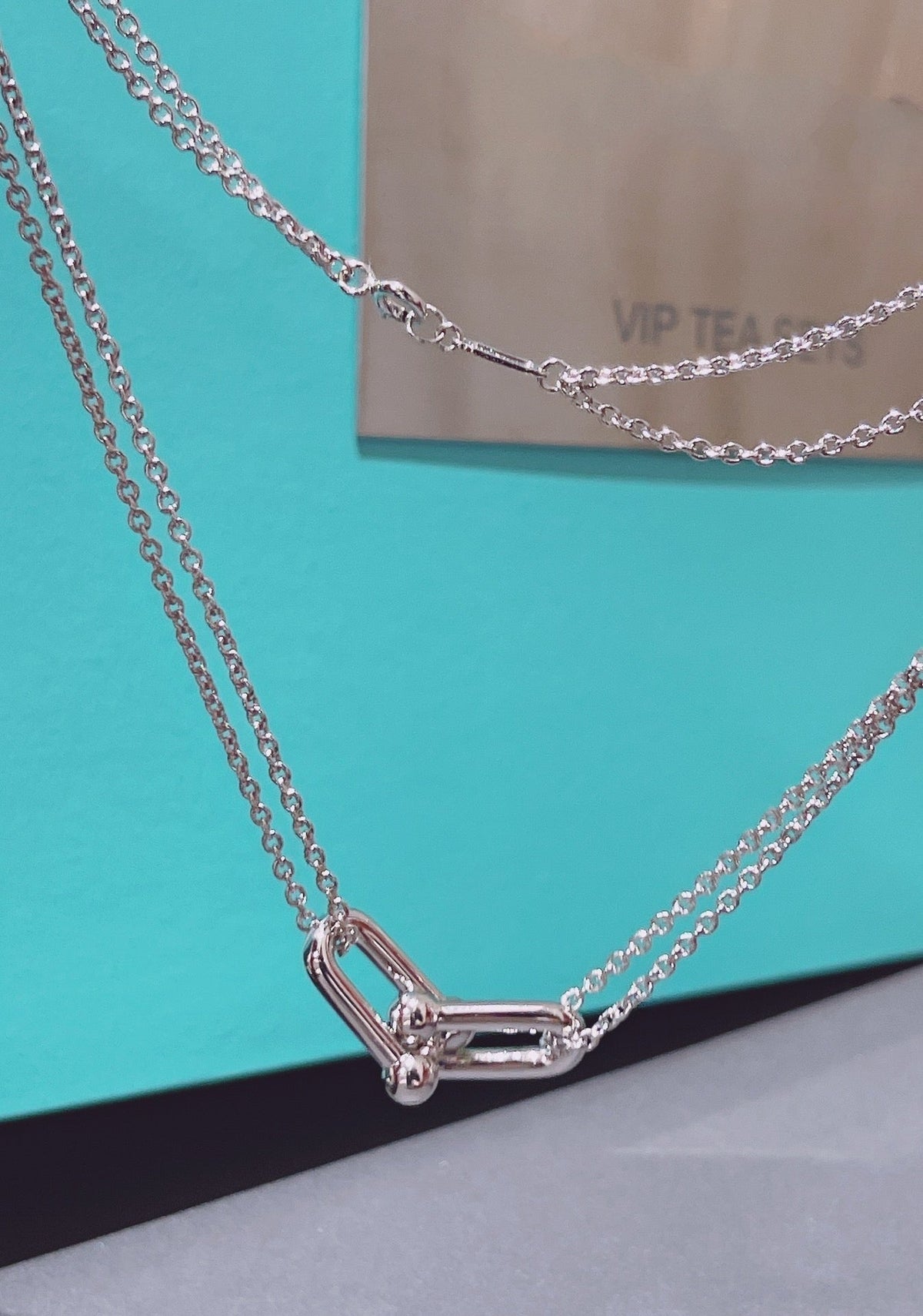 [⭐Veyra Jewels]HARDWEAR DOUBLE LINK PEDANT SILVER NECKLACE