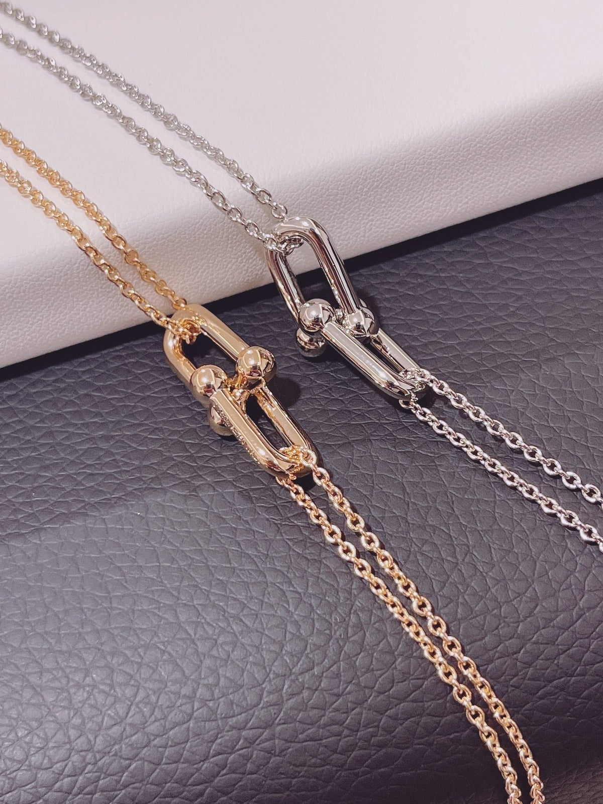 [⭐Veyra Jewels]HARDWEAR DOUBLE LINK PEDANT SILVER NECKLACE