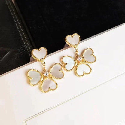 [⭐Veyra]CLOVER SWEET WHITE MOP EARRINGS