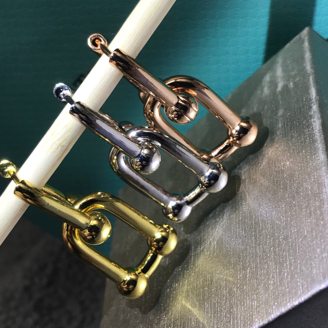 [⭐Veyra Jewels]HARDWARE DROP EARRINGS DOUBLE LINK