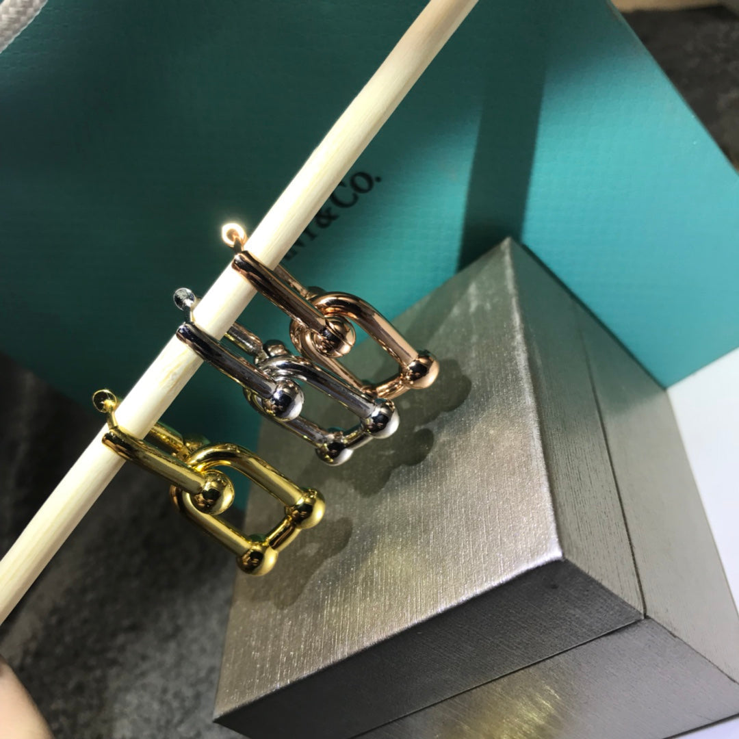 [⭐Veyra Jewels]HARDWARE DROP EARRINGS DOUBLE LINK