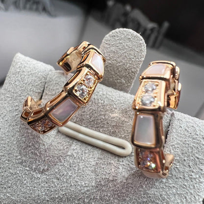 [⭐Veyra]SERPENTI MOP PINK GOLD EARRINGS