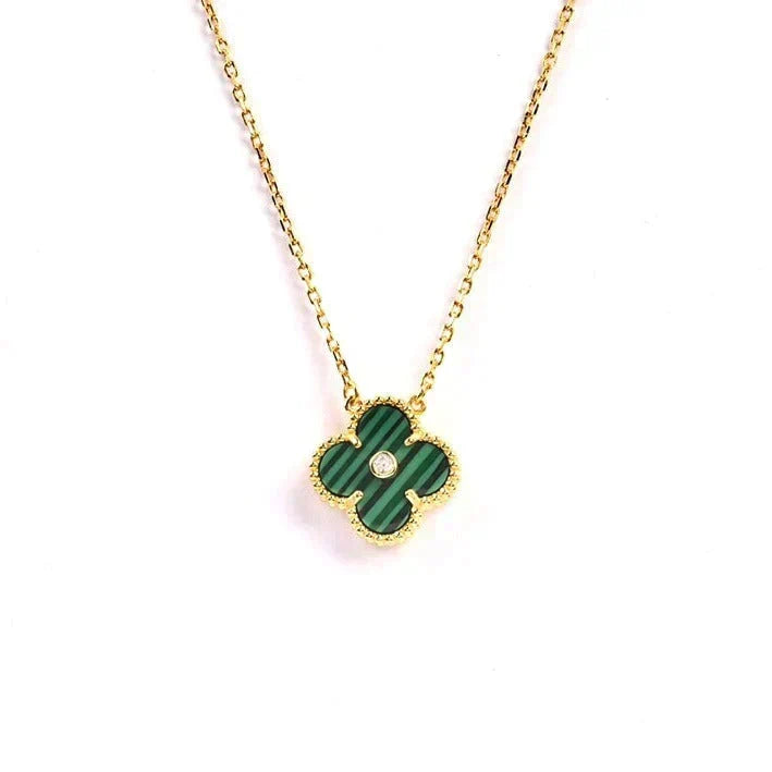 [⭐Veyra]CLOVER 15MM DIAMOND TURQUOISE NECKLACE