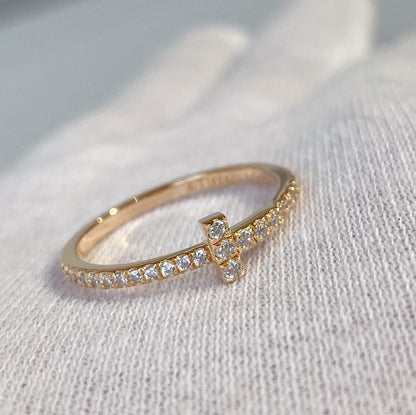 [⭐Veyra Jewels]T RING DIAMOND PINK GOLD