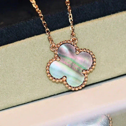 [⭐Veyra]CLOVER 15MM  GRAY MOTHER OF PEARL NECKLACE