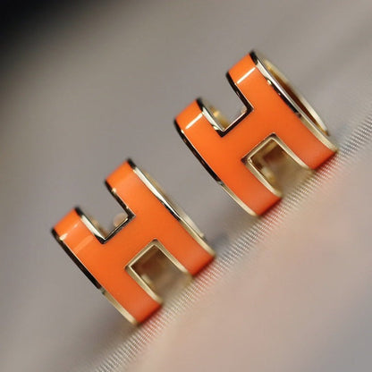 [⭐Veyra]MINI POP H EARRINGS ORANGE