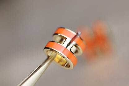 [⭐Veyra]MINI POP H EARRINGS ORANGE