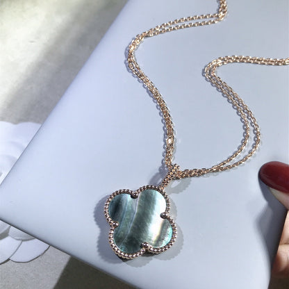 [⭐Veyra]CLOVER 25MM GOLD DARK MOP BIG CLOVER NECKLACE