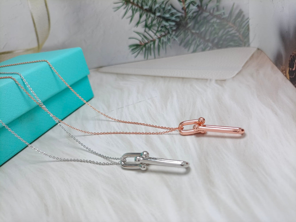 [⭐Veyra Jewels]HARDWEAR DROP DOUBLE LINK PEDANT NECKLACE