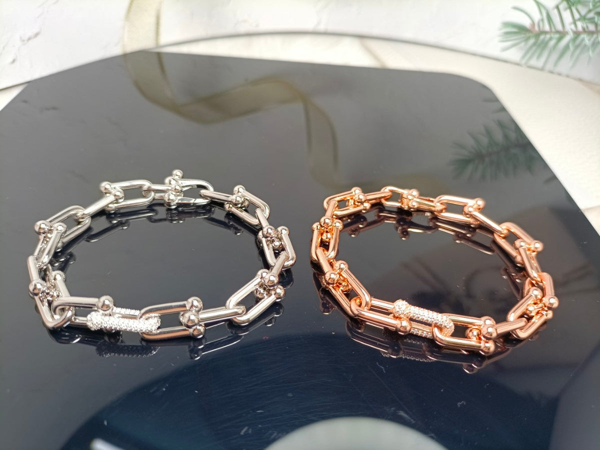 [⭐Veyra Jewels]HARDWEAR BRACELET PINK GOLD AND SILVER DIAMOND