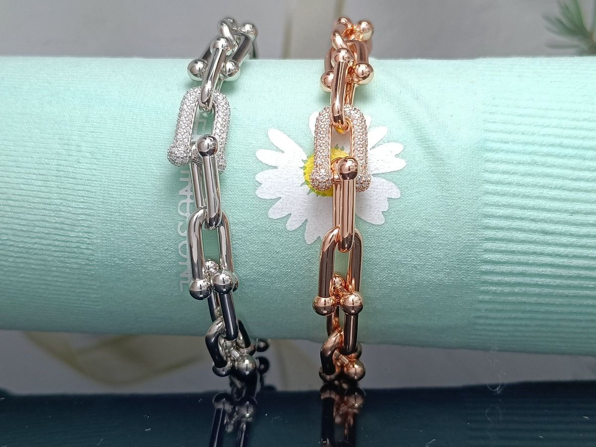 [⭐Veyra Jewels]HARDWEAR BRACELET PINK GOLD AND SILVER DIAMOND