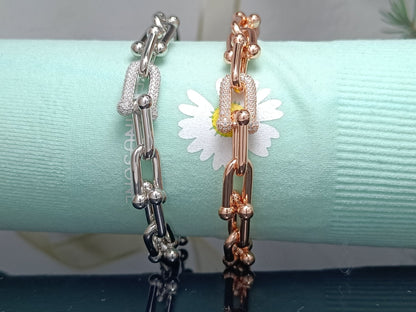 [⭐Veyra Jewels]HARDWEAR BRACELET PINK GOLD AND SILVER DIAMOND