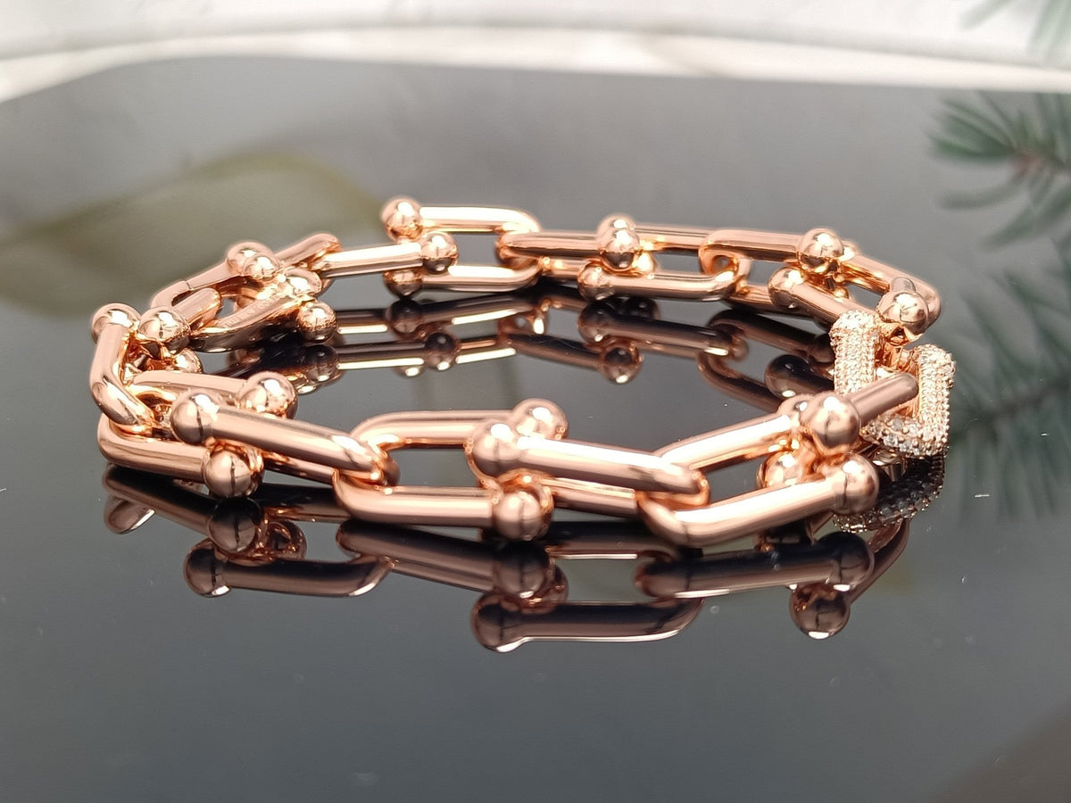 [⭐Veyra Jewels]HARDWEAR BRACELET PINK GOLD AND SILVER DIAMOND