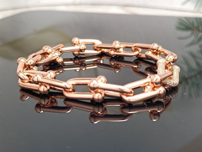 [⭐Veyra Jewels]HARDWEAR BRACELET PINK GOLD AND SILVER DIAMOND