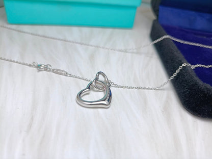 [⭐Veyra Jewels]DOUBLE HEART SILVER NECKLACE