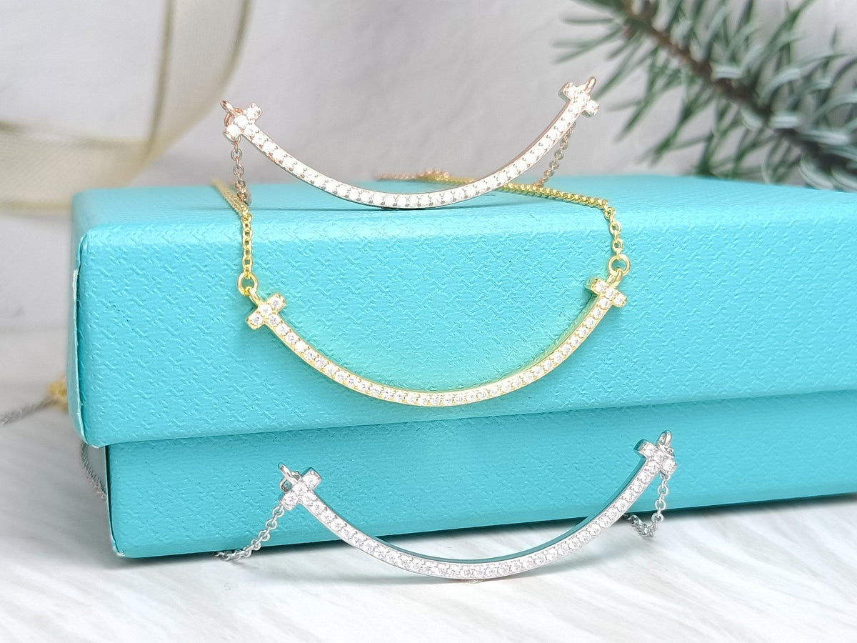 [⭐Veyra Jewels]BIG SMILE PEDANT DIAMOND NECKLACE